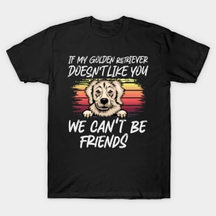 golden retriever  Dog Owner dog Lover Funny Quote Retro sunset T-Shirt